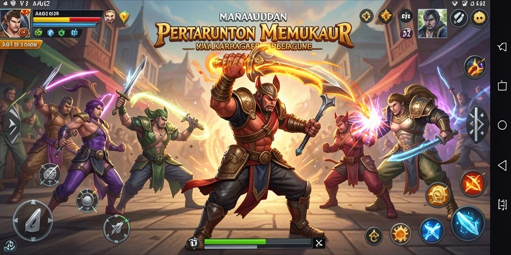 Gameplay seru pertarungan karakter di AA62.
