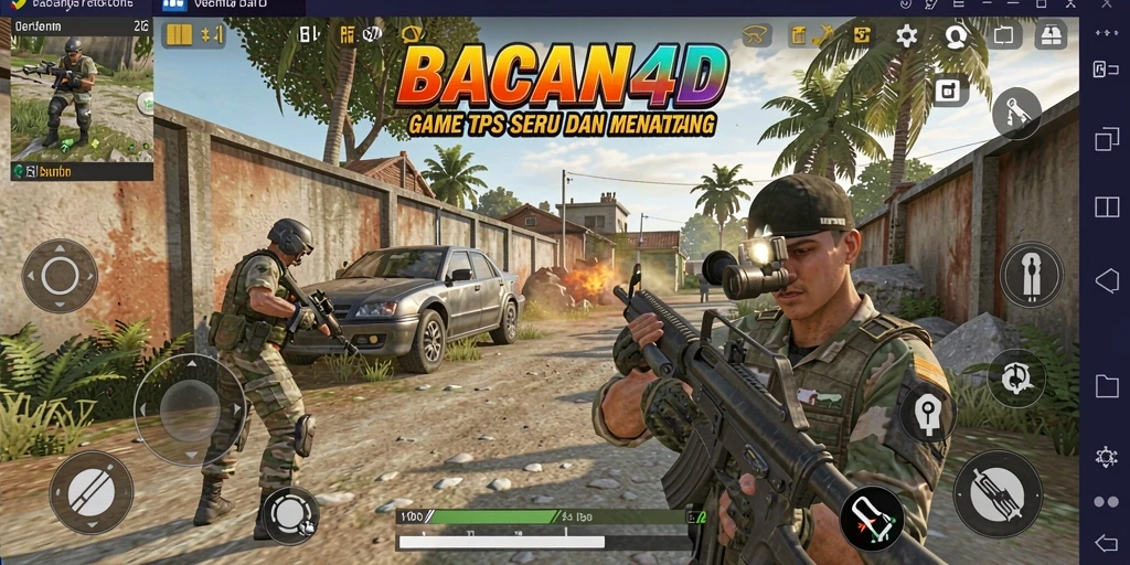 Tampilan gameplay seru dari BACAN4D di arena TPS.
