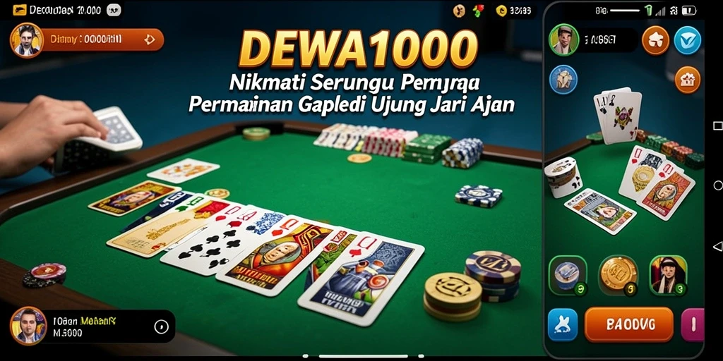 Tampilan gameplay Gaple yang seru dan interaktif di DEWA1000.
