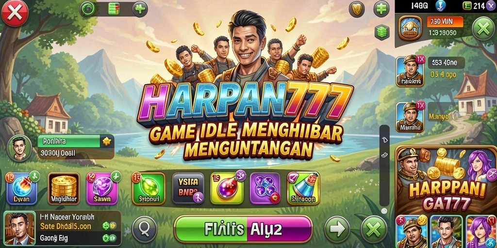 Screenshot gameplay HARAPAN777 menunjukkan aksi karakter mengumpulkan sumber daya.