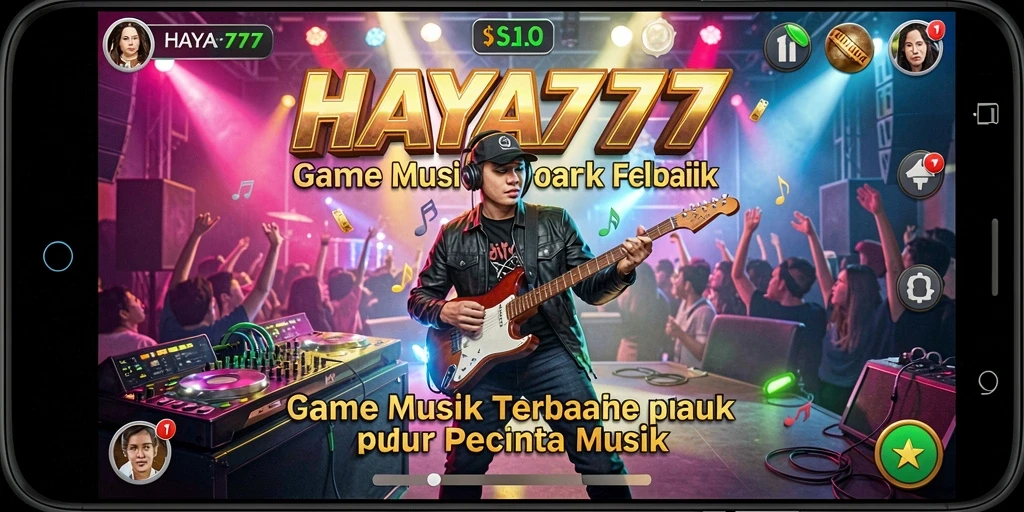 Tampilan gameplay seru HAYA777 dengan berbagai genre musik.