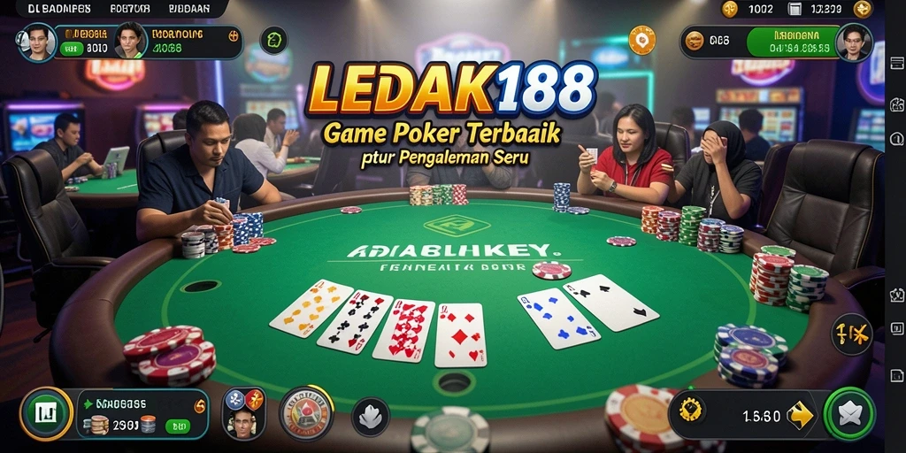Tampilan gameplay menarik di aplikasi poker LEDAK188.