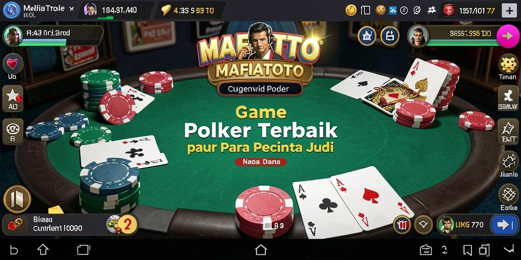 Tampilan gameplay MAFIATOTO dengan suasana poker yang seru.