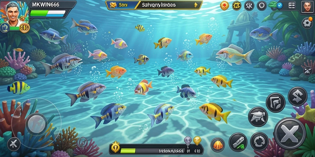 Gameplay seru Tembak Ikan dalam MKWIN666 yang menantang.