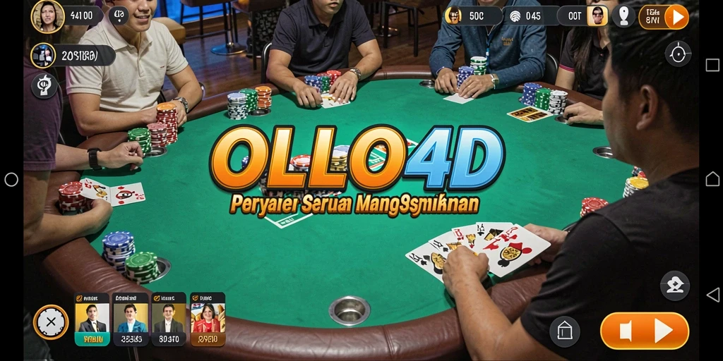 Tampilan gameplay Poker yang mendebarkan di OLLO4D.