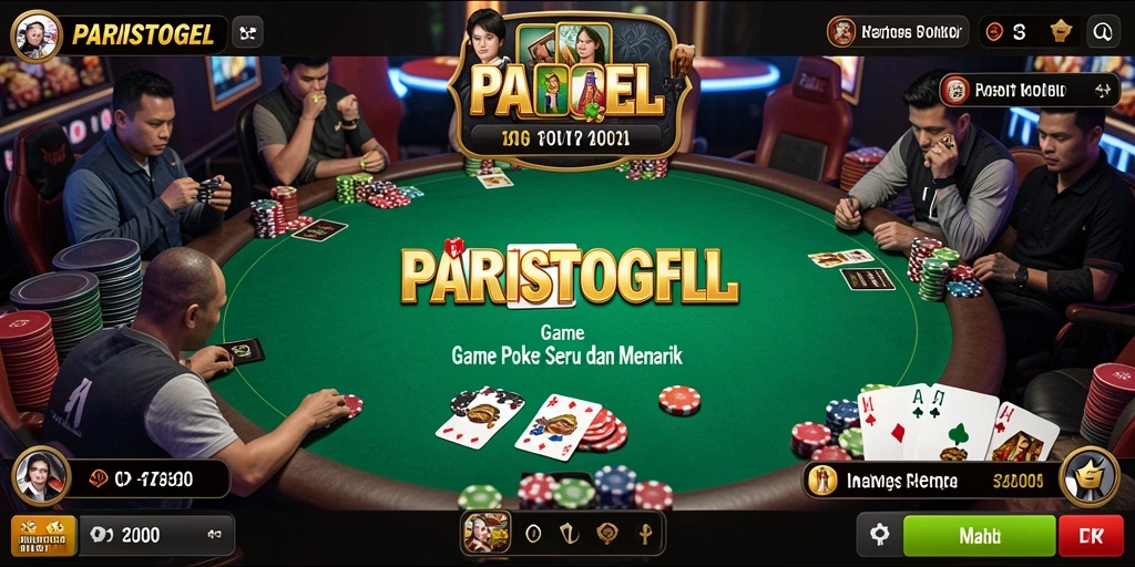 Tampilan gameplay Poker yang menegangkan dan seru.