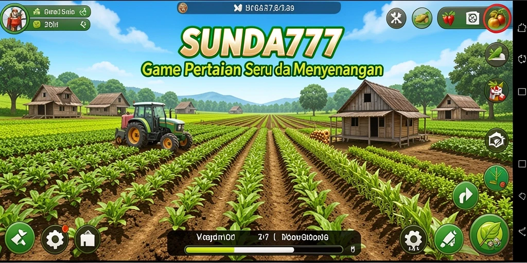 Screenshot SUNDA777 menampilkan aktivitas bertani yang menarik dan alur permainan yang seru.