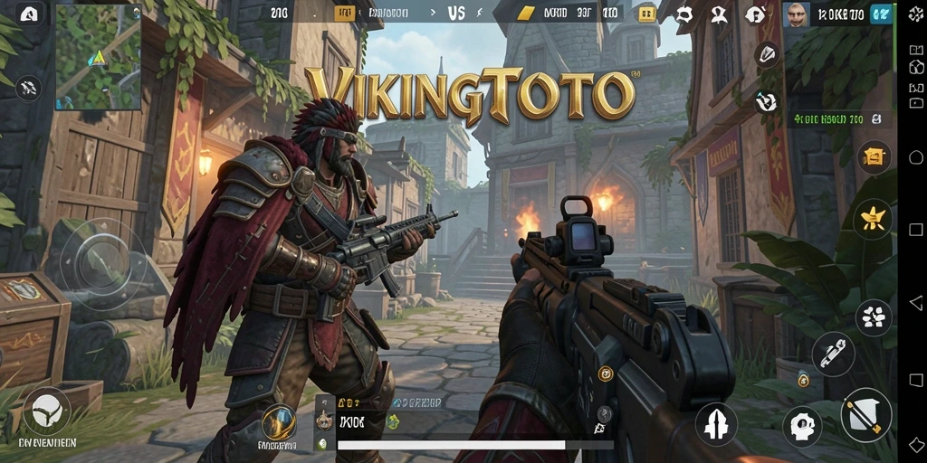 Gameplay menegangkan dari VIKINGTOTO dengan aksi tembak-menembak yang intens.