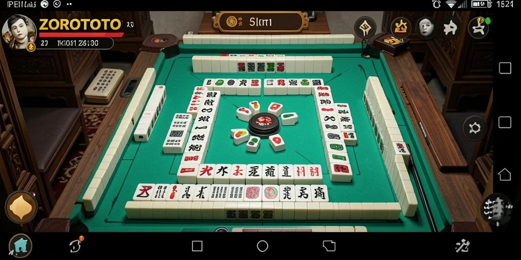 Screenshot gameplay ZOROTOTO menampilkan aksi seru Mahjong.
